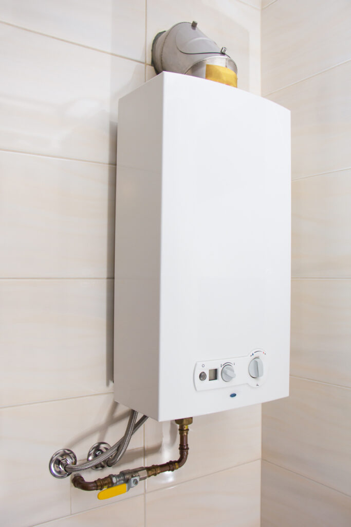 A tankless water heater 